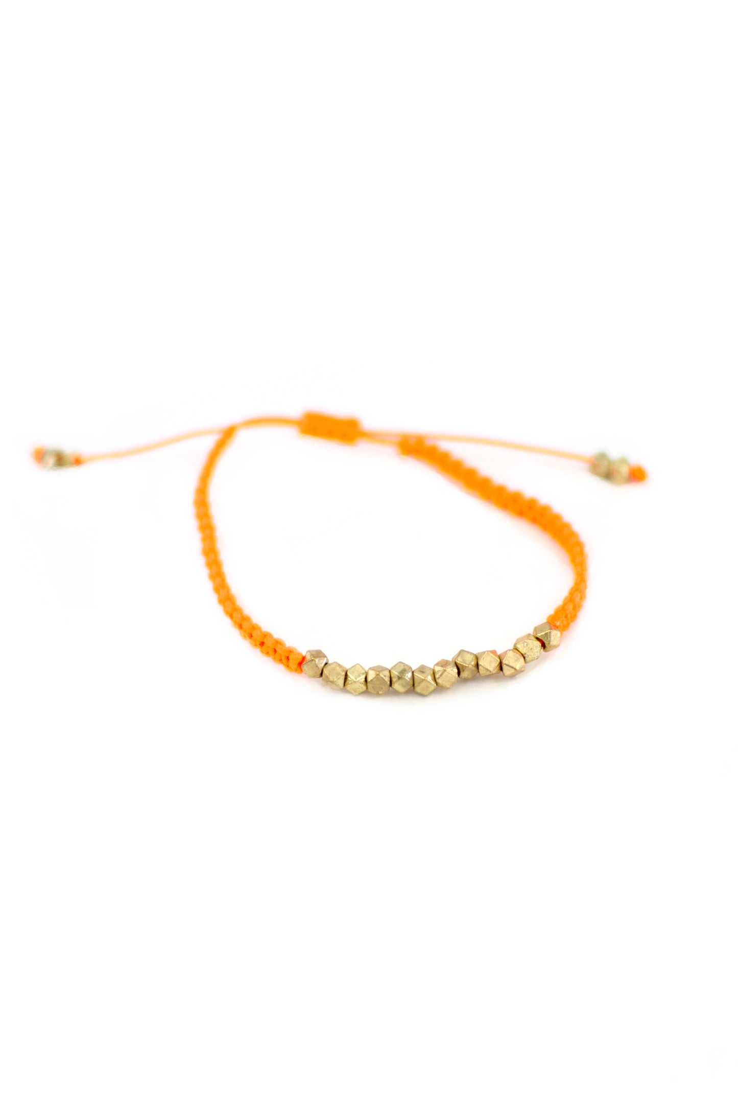 Neon Orange One Row Nugget Woven Bracelet
